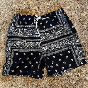🔥black paisley 5inch shorts🔥